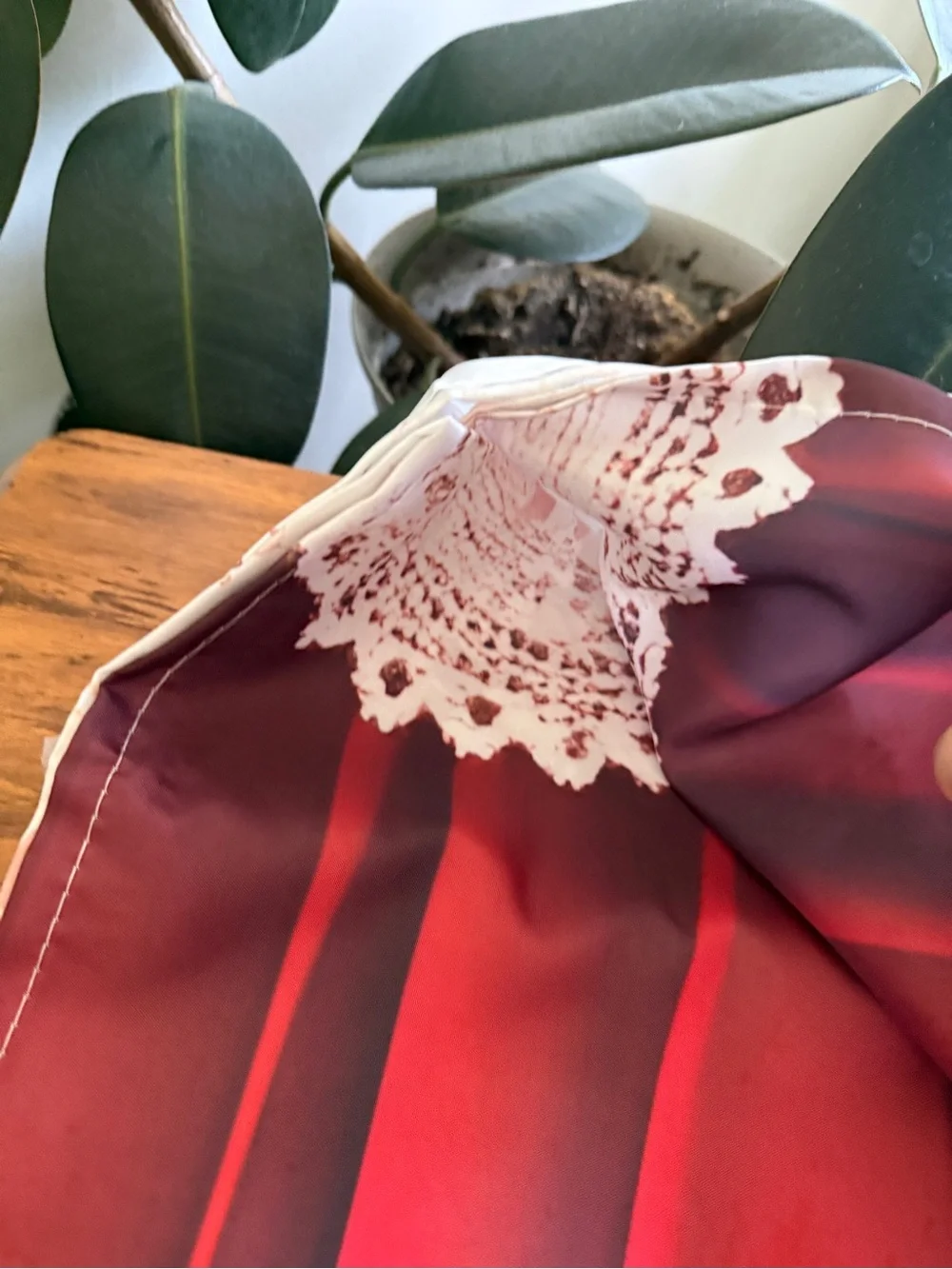 Floral Burgundy & Blush Fabric Shower Curtain